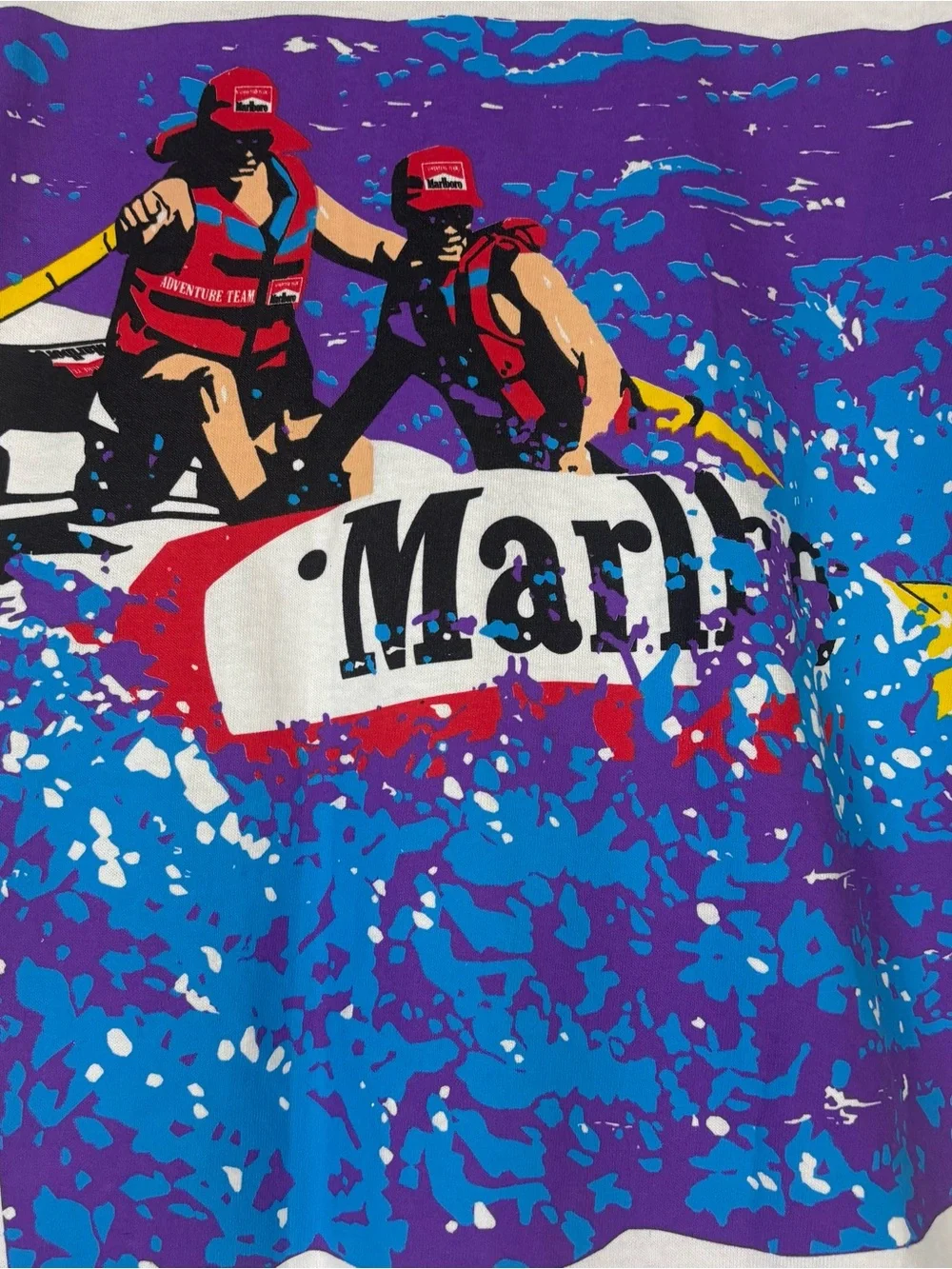 Marlboro 90's Vintage Delta Tag Adventure Team River Rafting Tee Shirt Men's XL
